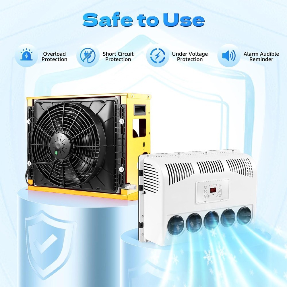12V 11000 BTU Truck Air Conditioner Split AC For Semi Trucks Bus RV Caravan US