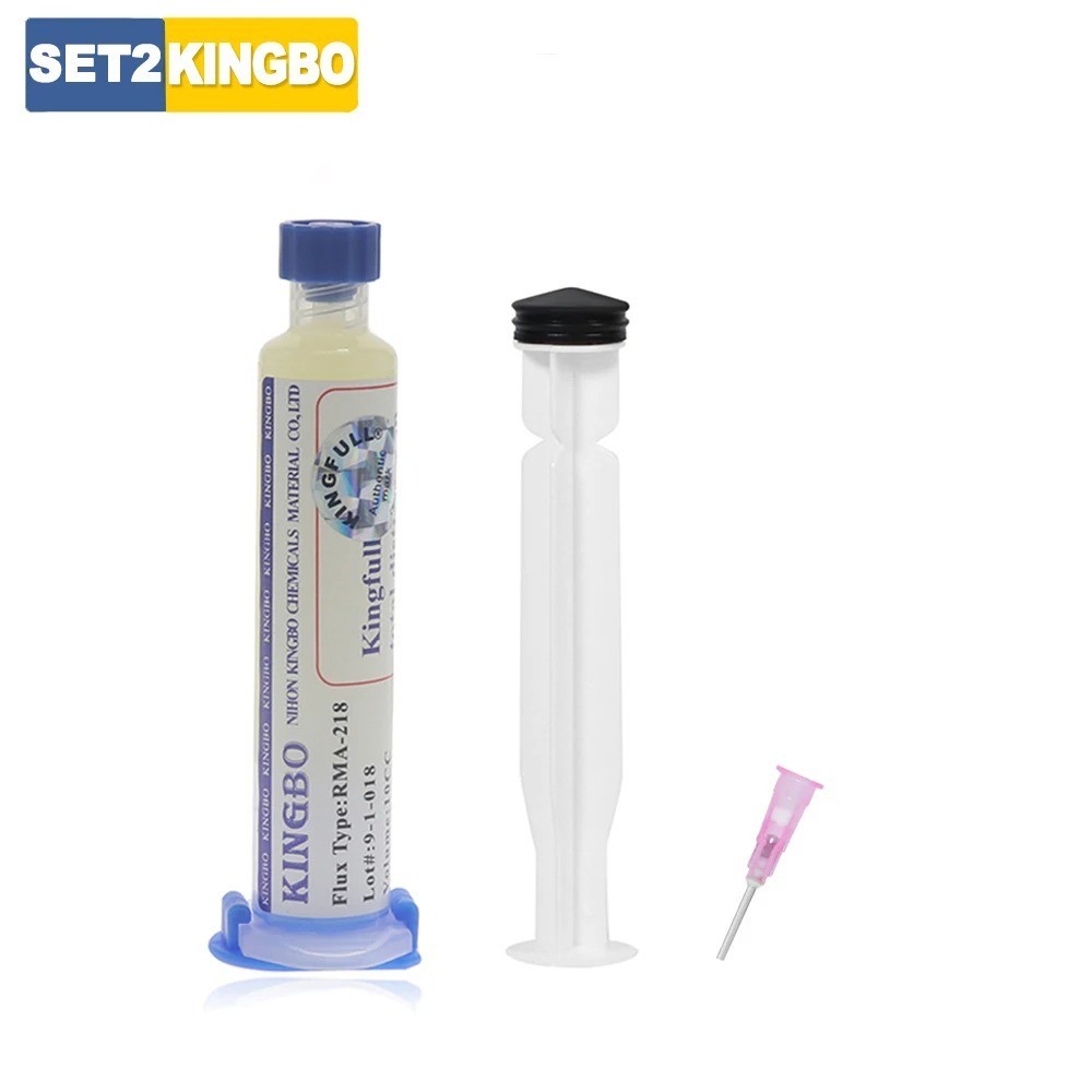 KINGBO RMA-218 Solder Flux Paste 10cc Syringe Tube Rework BGA Reball SMT SMD PCB