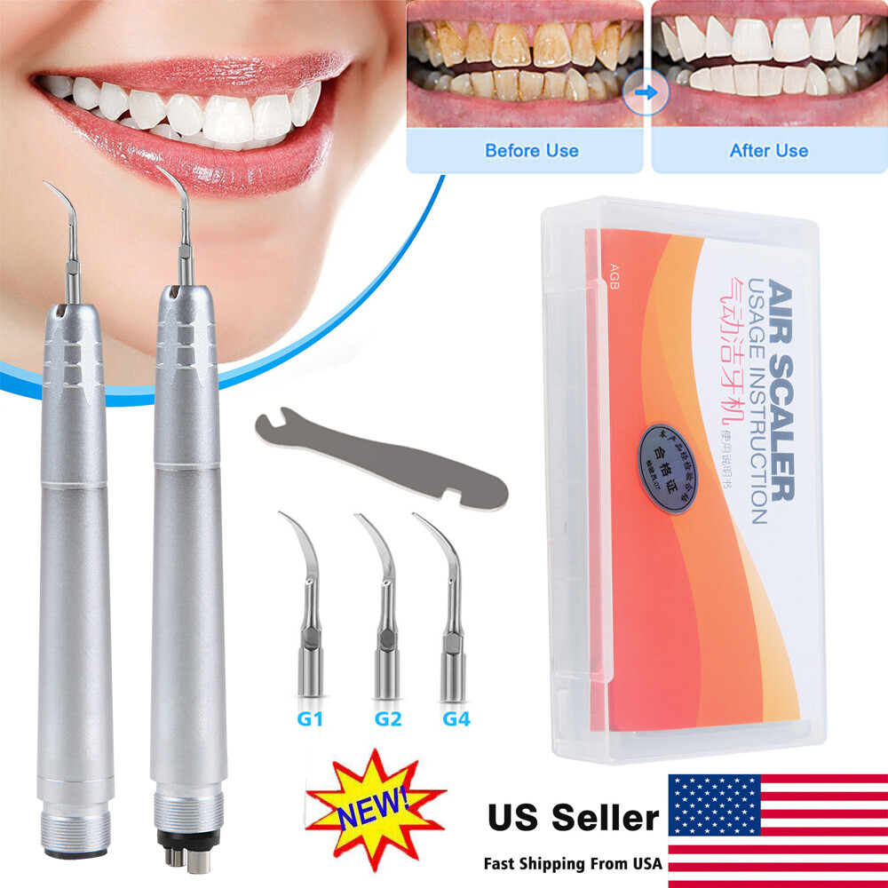 Dental Ultrasonic Air Scaler Handpiece Hygienist 2Hole/4Hole With 3 Tips USA