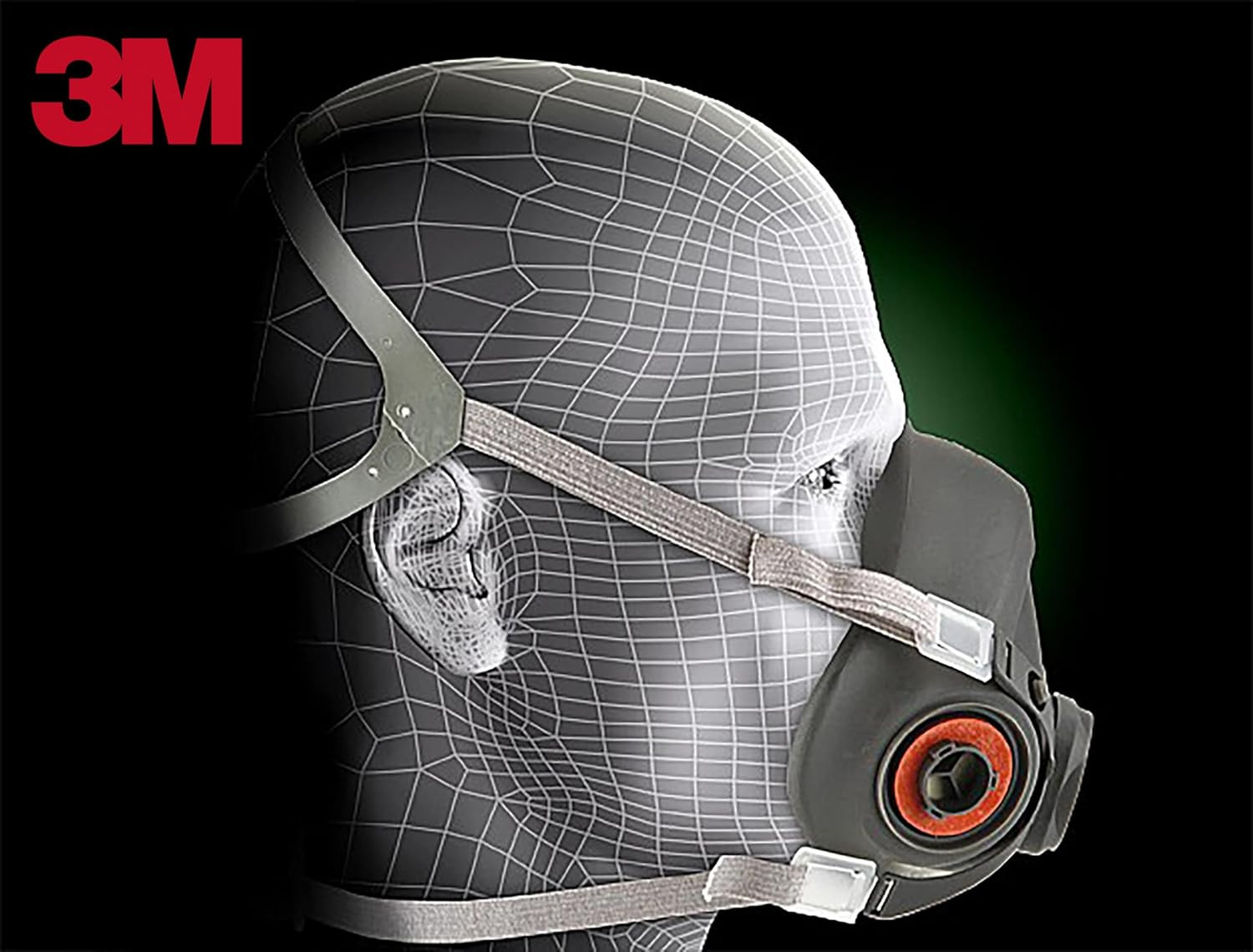 Half Facepiece Reusable Respirator 6300, NIOSH, Four-Point Harness, Comfortable