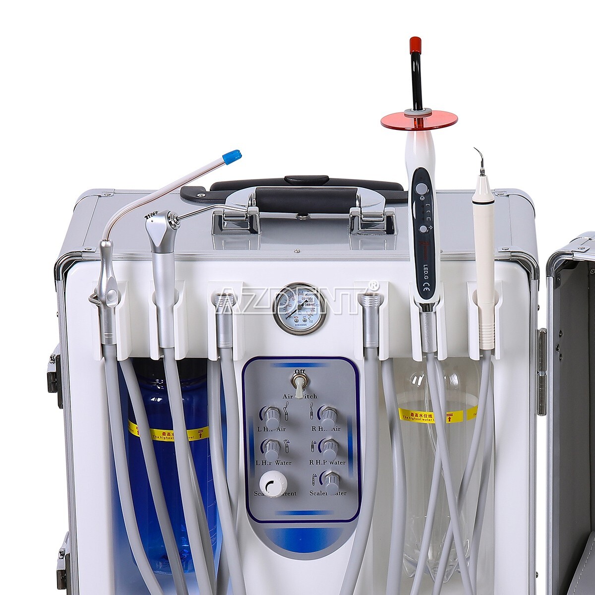 Portable Dental Mobile Delivery Unit Cart Air Compressor+Low Speed Handpiece Kit