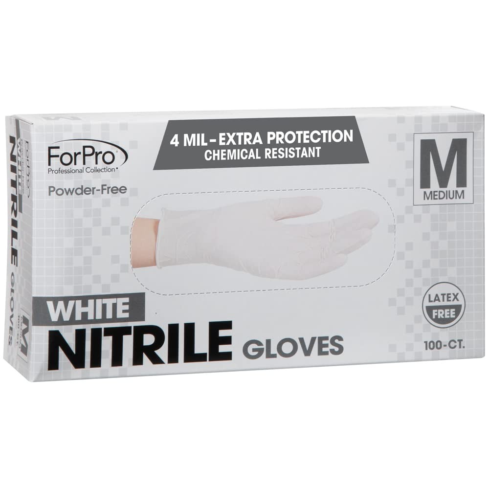 X Large Disposable Nitrile Gloves Pack of 100 White Food Safe Puncture Resistant