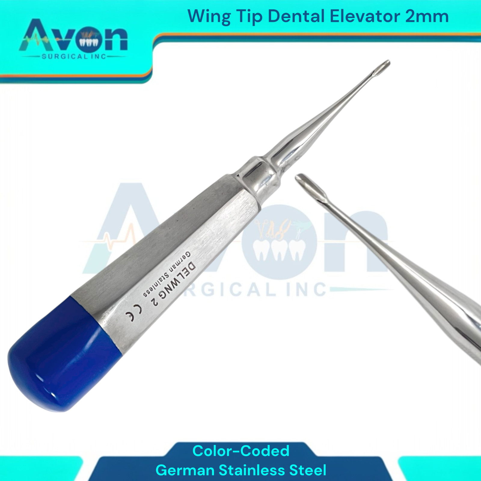 Wing Tipped 2mm Dental Pick Elevator, for Small Animals, Dental Veterinary Tools