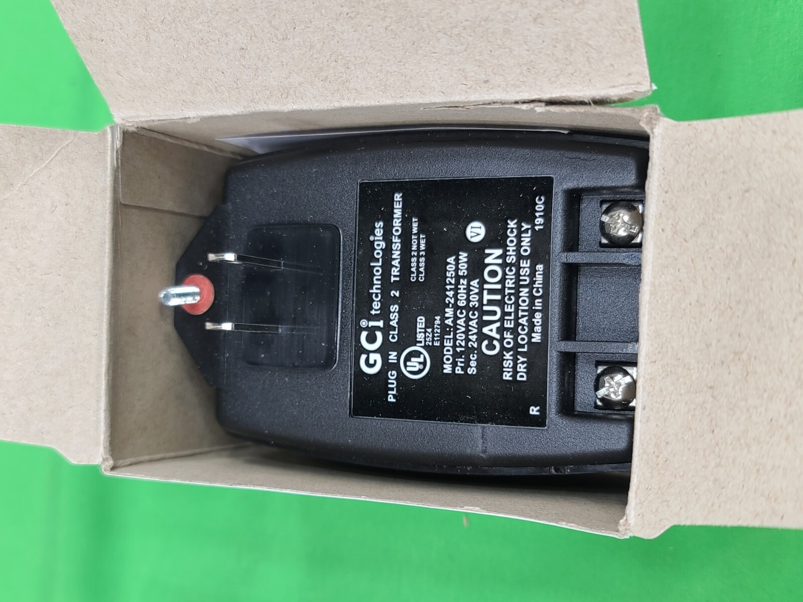 NEW GCI technologies 120V 24VAC Plug In Transformer 30VA ( AM-241250A)