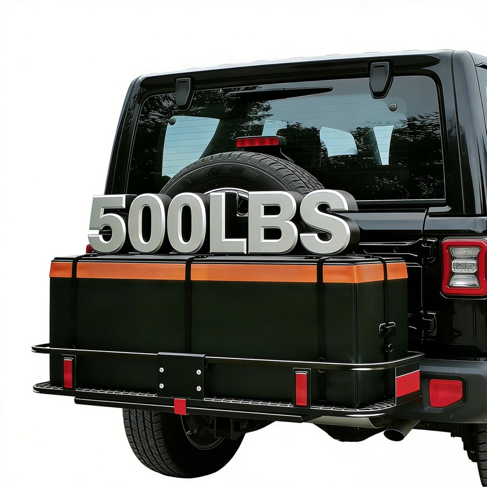 Heavy Duty Load Folding Hitch Cargo Carrier, 500Lbs Trailer Basket, Waterproof