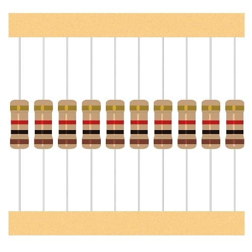 25 Values 1W Carbon Film Resistor Kit 1 Ohm to 1M Ohm Watt 5 Resistor Assortment