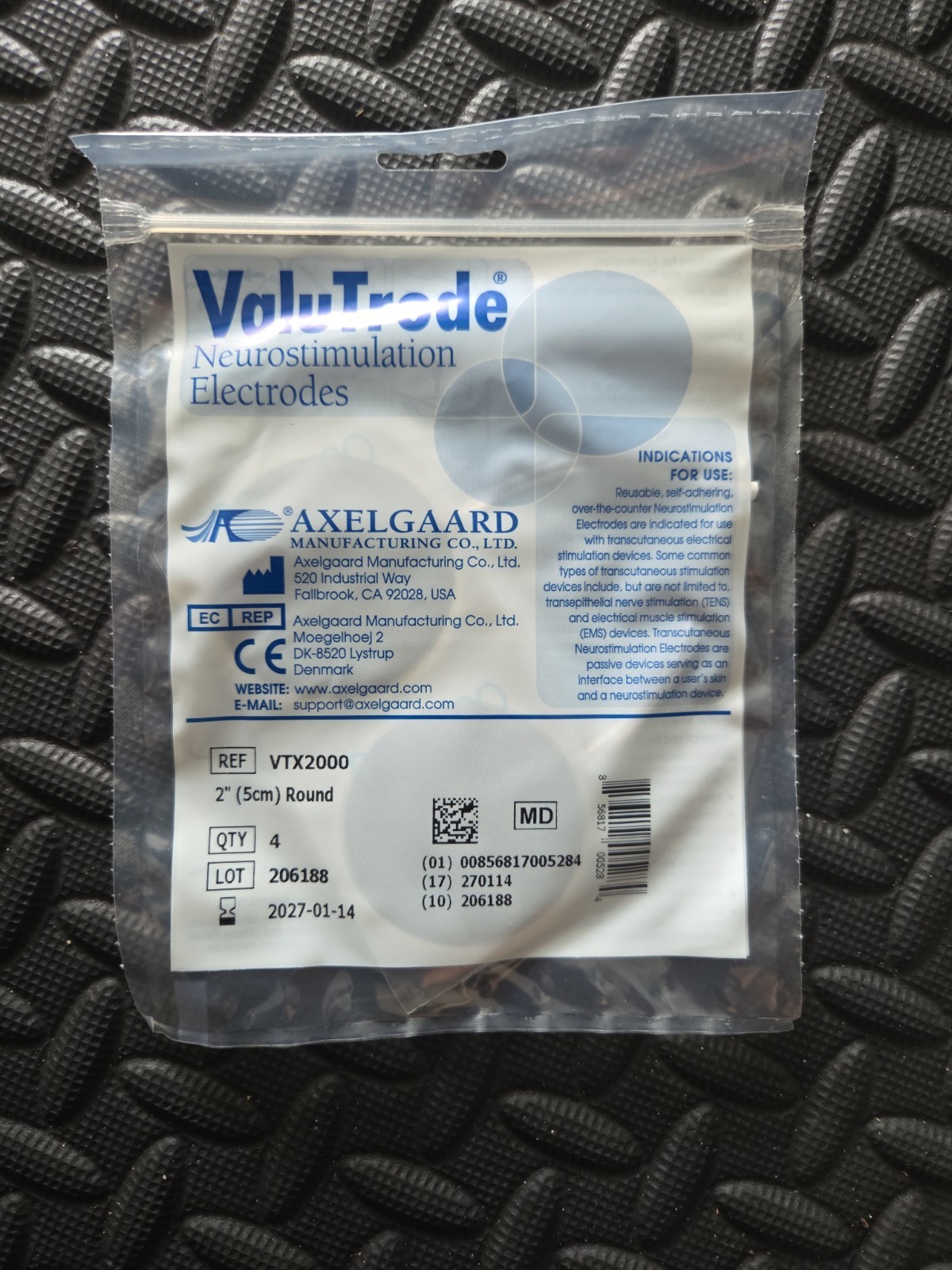 Axelgaard ValuTrode Foam Electrodes 2″ Round 10 X 4pks. 40 Total Electrodes