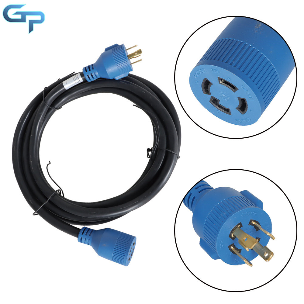 30 Amp Inlet Box & Generator Power Cord 4 Prong NEMA L14-30P/L14-30R 15 Feet
