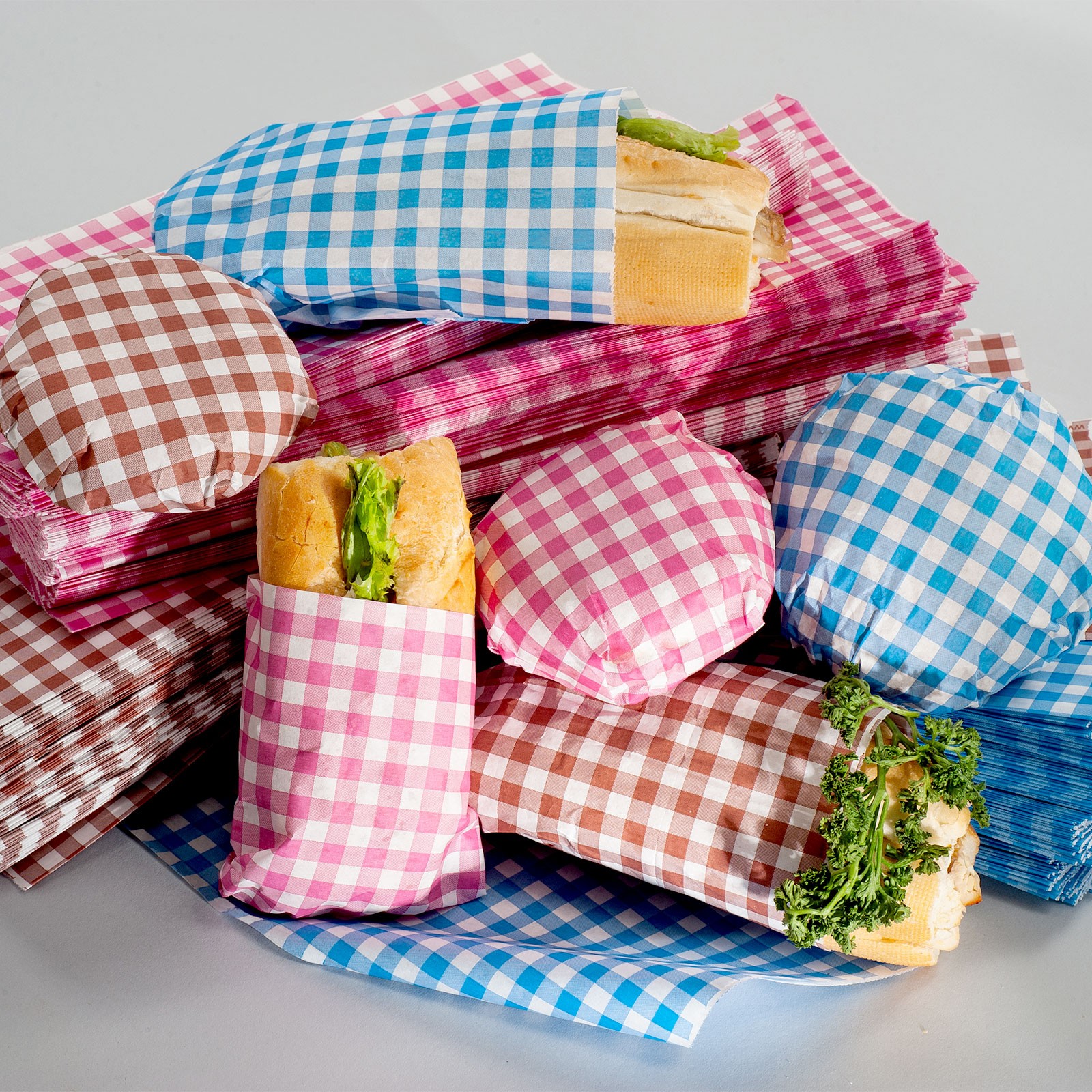 100pcs Square Stripes Dry Food Wrapping Paper 11.81″ x 11.81″ for Sandwich Pink