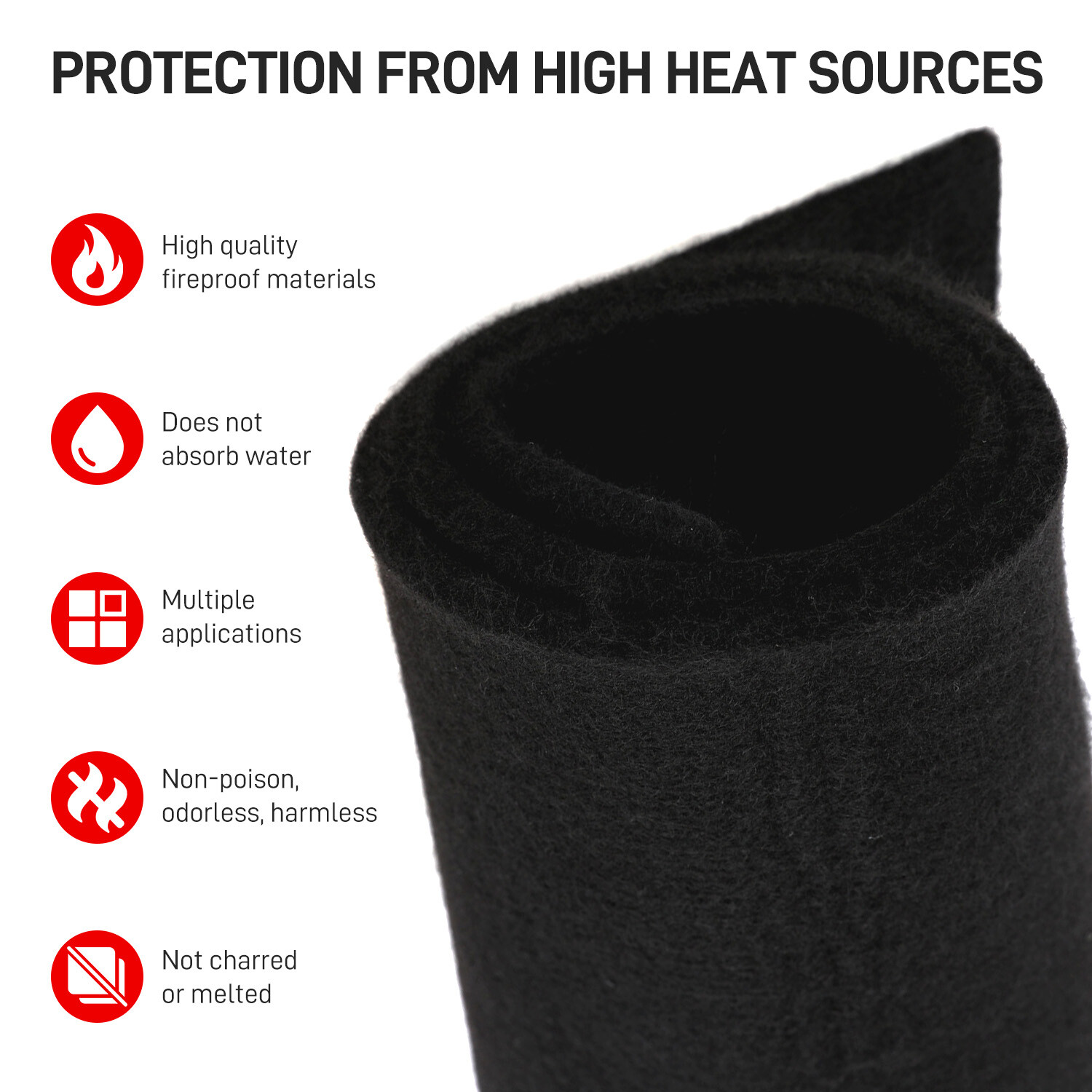 40″x40″ Welding Blanket Fireproof Flame Carbon Felt for Welders Retardant Fabric