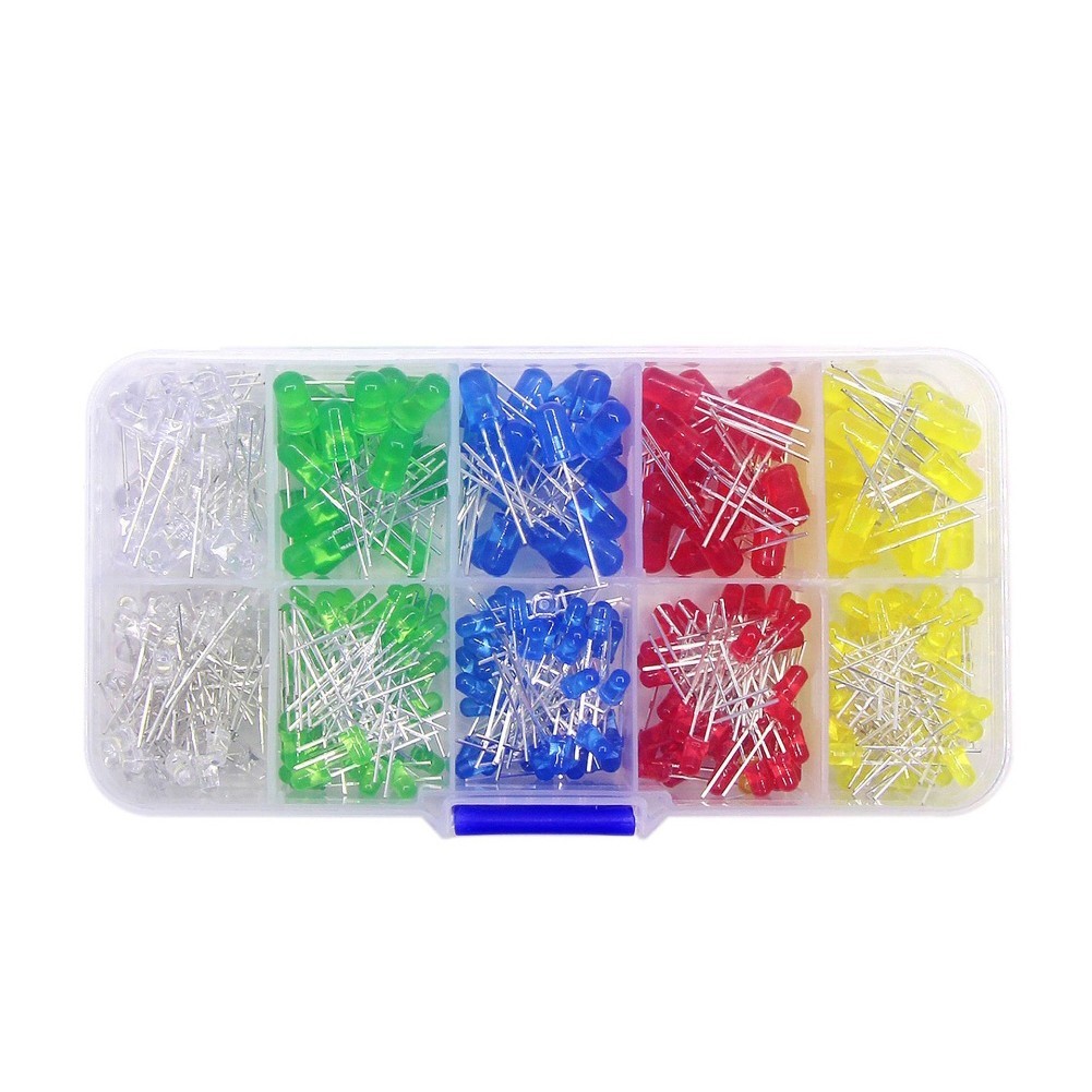 300 Pcs LED Diode Set with 5 Different Colors Suitable for Various DIY Projects