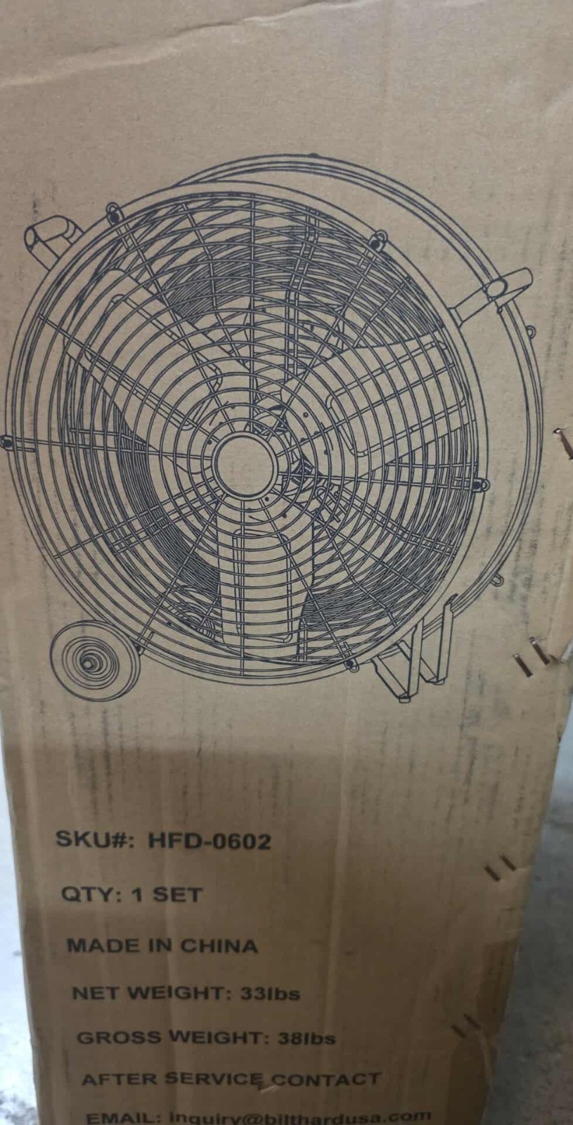 BILT HARD 30″ Direct Drive Barrel / Drum Fan HFD-0602 13,000 CFM Industrial Fan