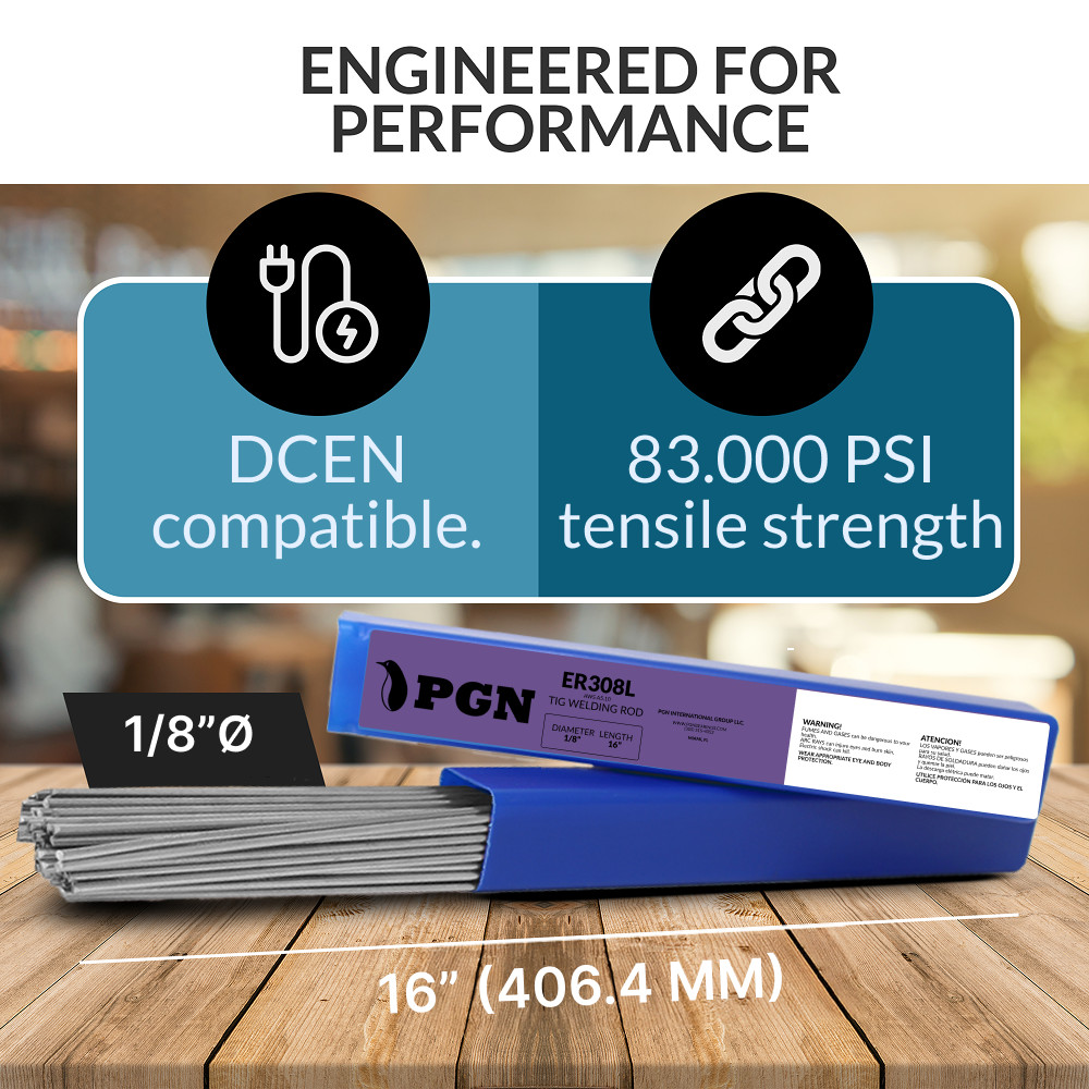 ER308L 1-lb 1/8″ x 16″ Stainless Steel Welding Rod – TIG Filler Rod, TIG Rod