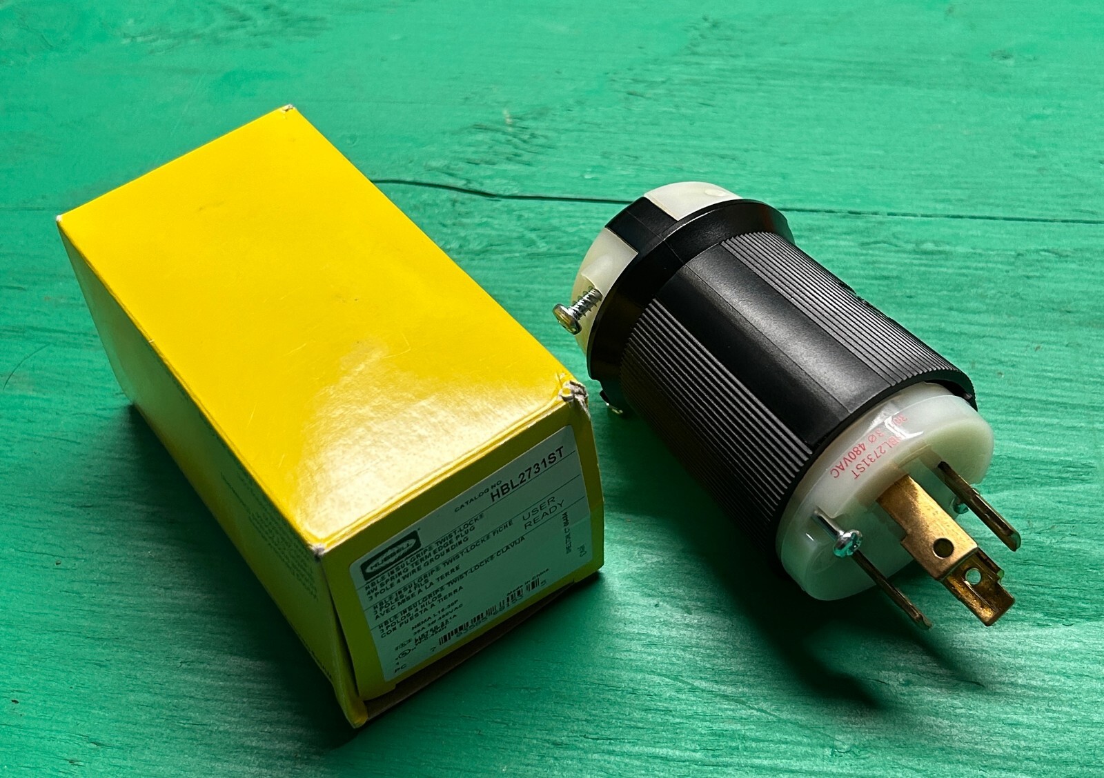 NEW Hubbell twist-lock 30 Amp plug end #HBL2731ST, 480 volt, 3 phase plugs