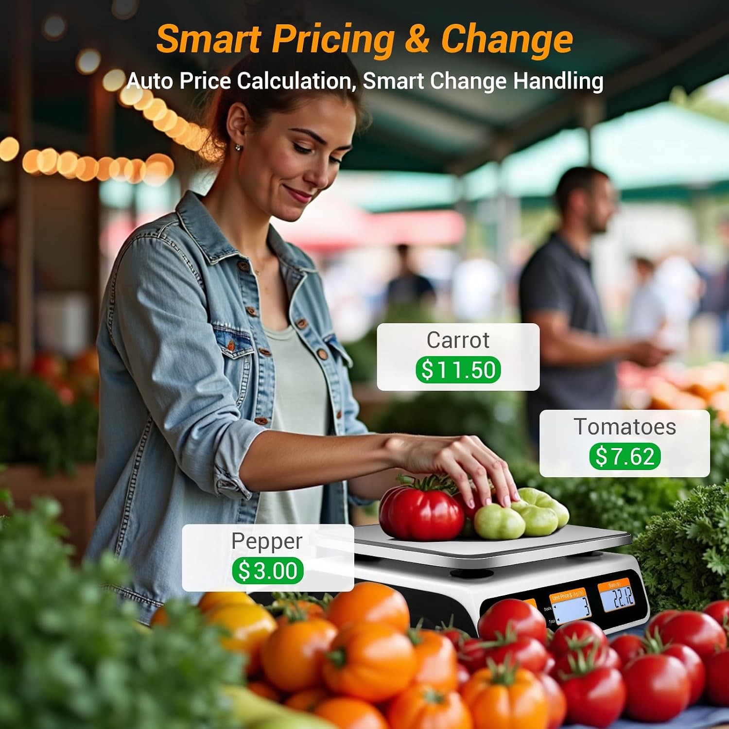 Commercial Food Scale 66lb/30kg High Precision Digital Price Computing Scale