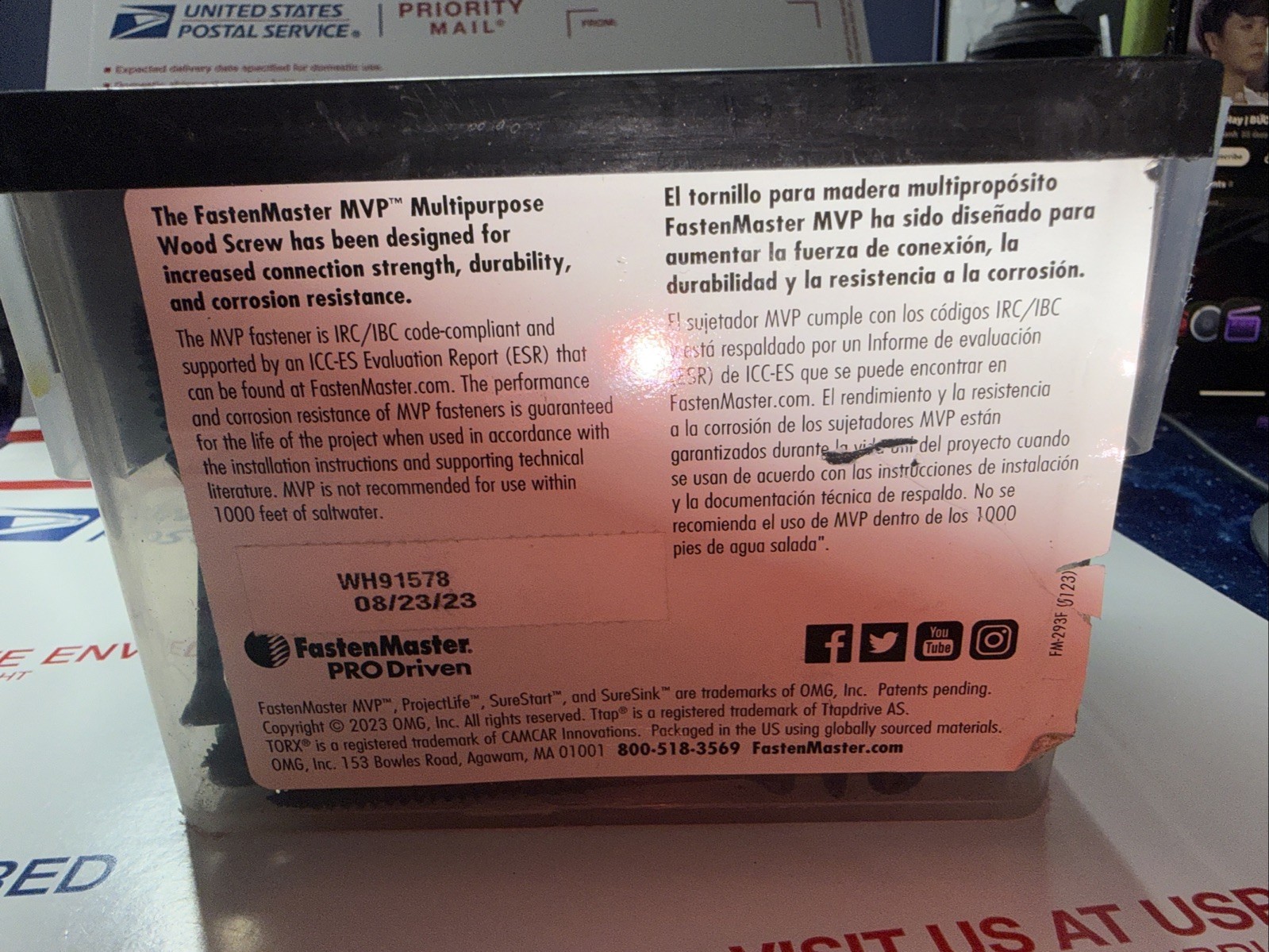 FastenMaster MVP 3” Multi-Purpose 250-Pack Wood Screws for Framing Cabinetry