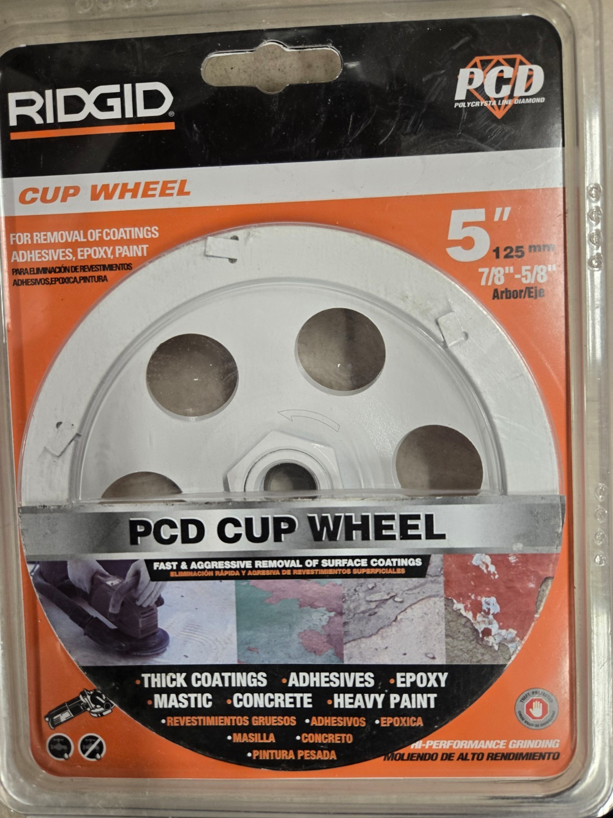 RIDGID 5 in. PCD Cup Wheel Brand new in factory plastic