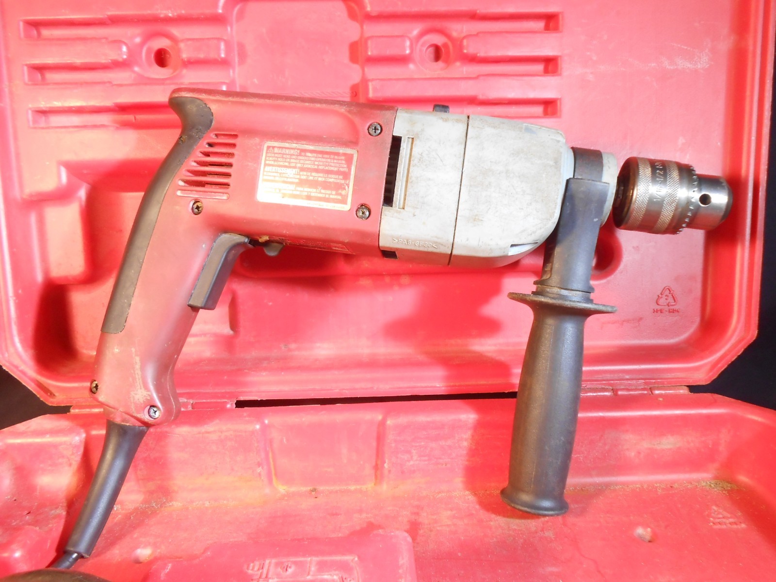 VTG MILWAUKEE 1/2″ CORDED Heavy Duty Hammer Drill 5378-20 w/ case. Tested