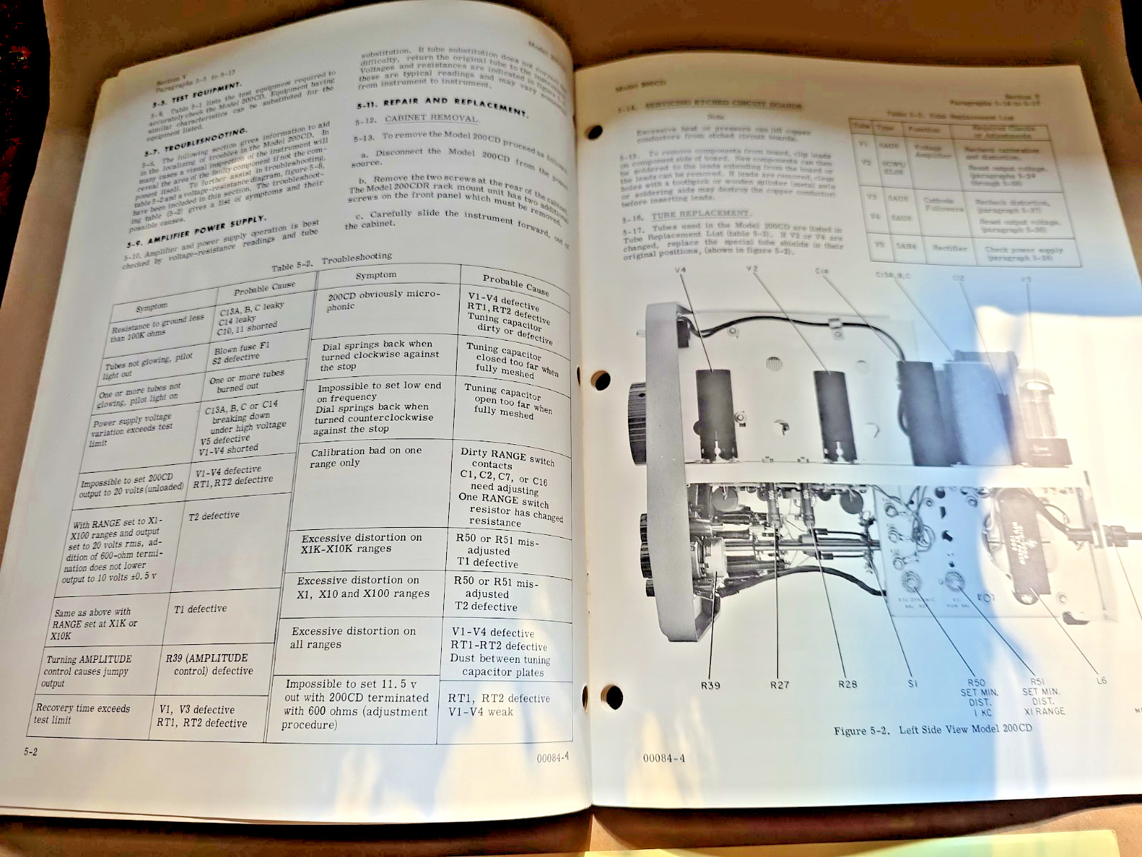 HP 200CD Wide Range Oscillator Operating & Service Manual