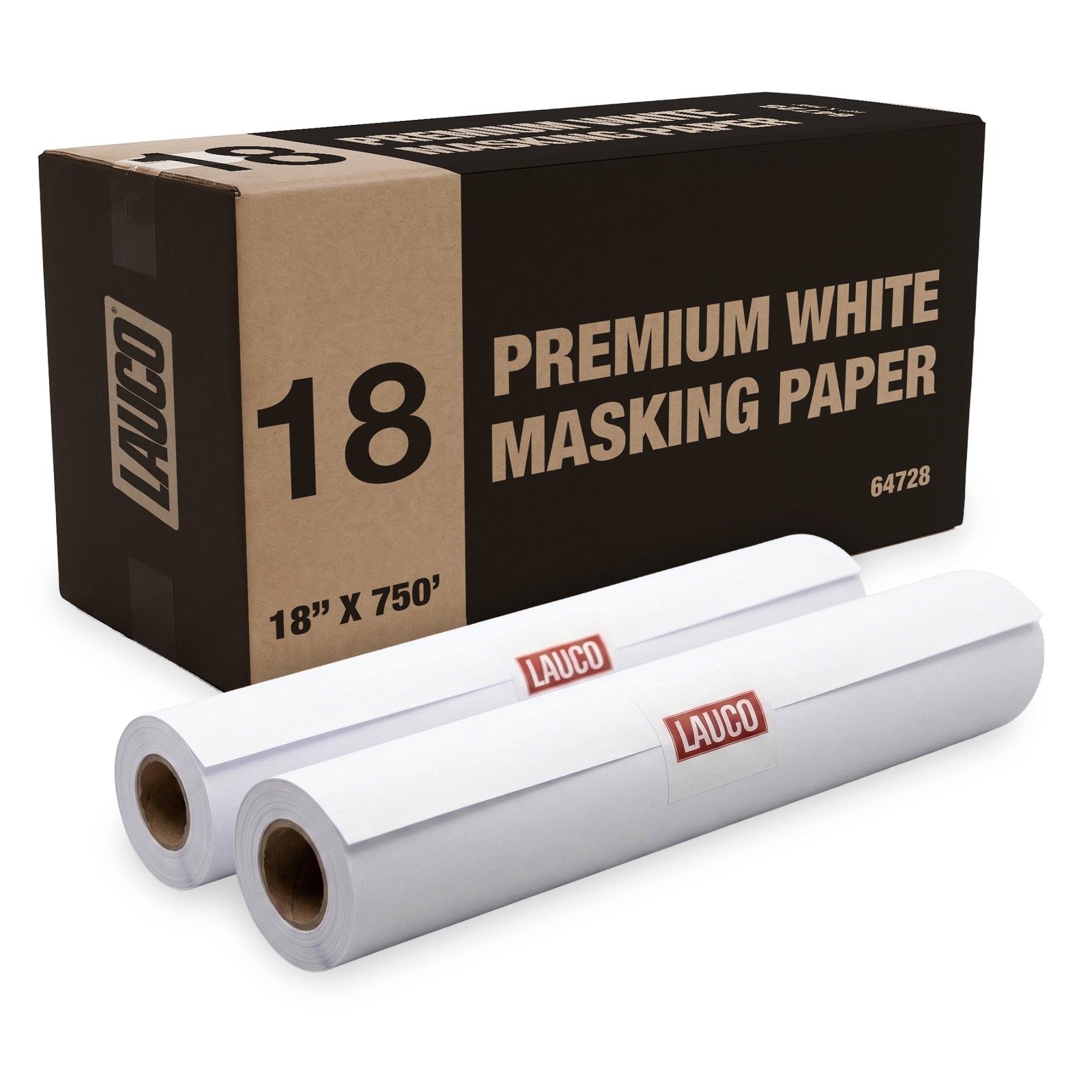 LAUCO White Masking Paper Automotive Painters Multi-Purpose 18” x 9000” (750′)