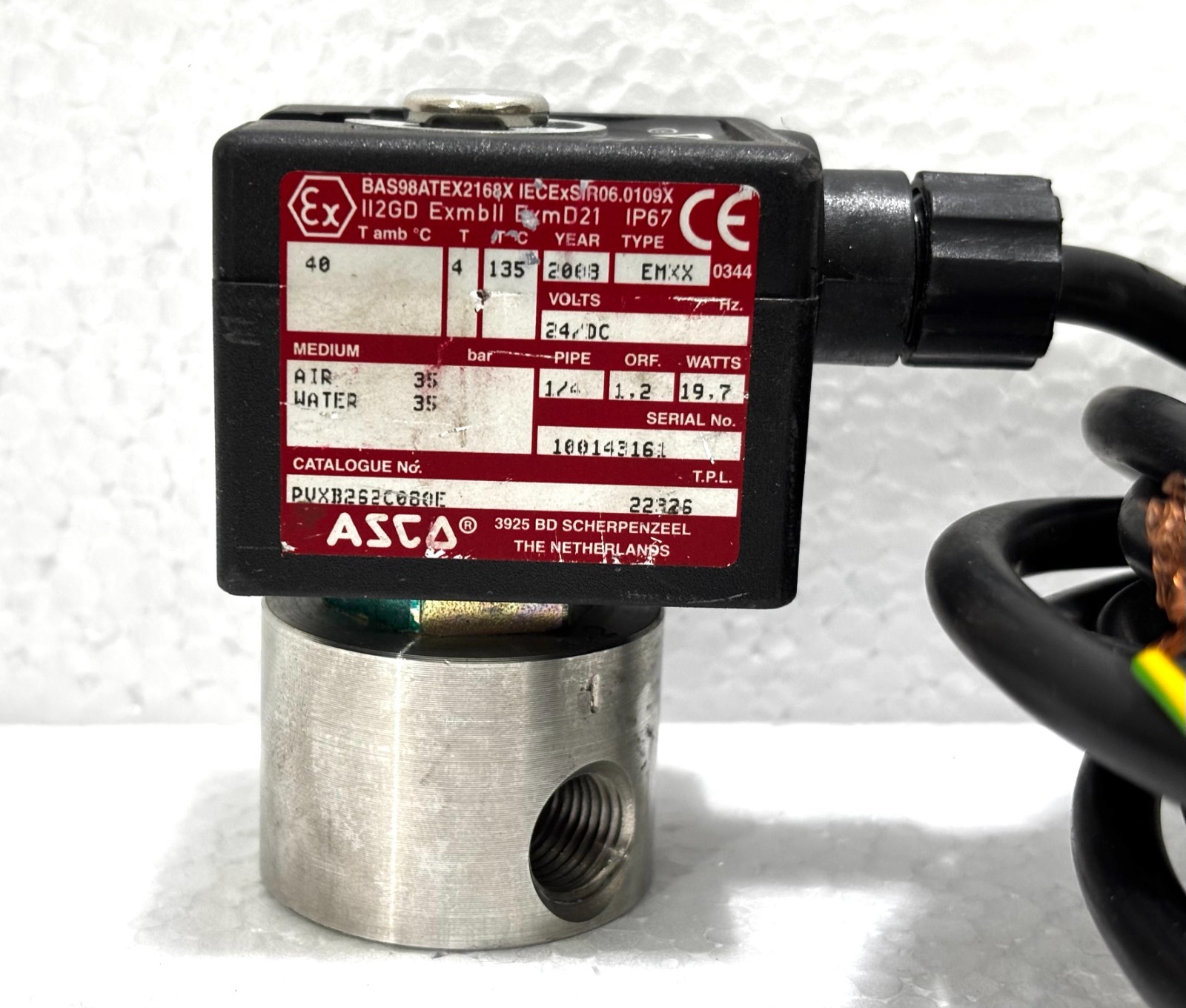 Asco BAS98ATEX2168X Solenoid Valve PVXB262C080E