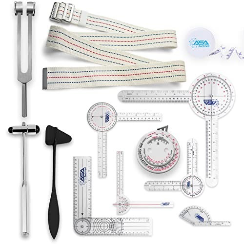 Physical Therapy Goniometer Set 6 Piece 360 Degree Range of Motion Tools Kit