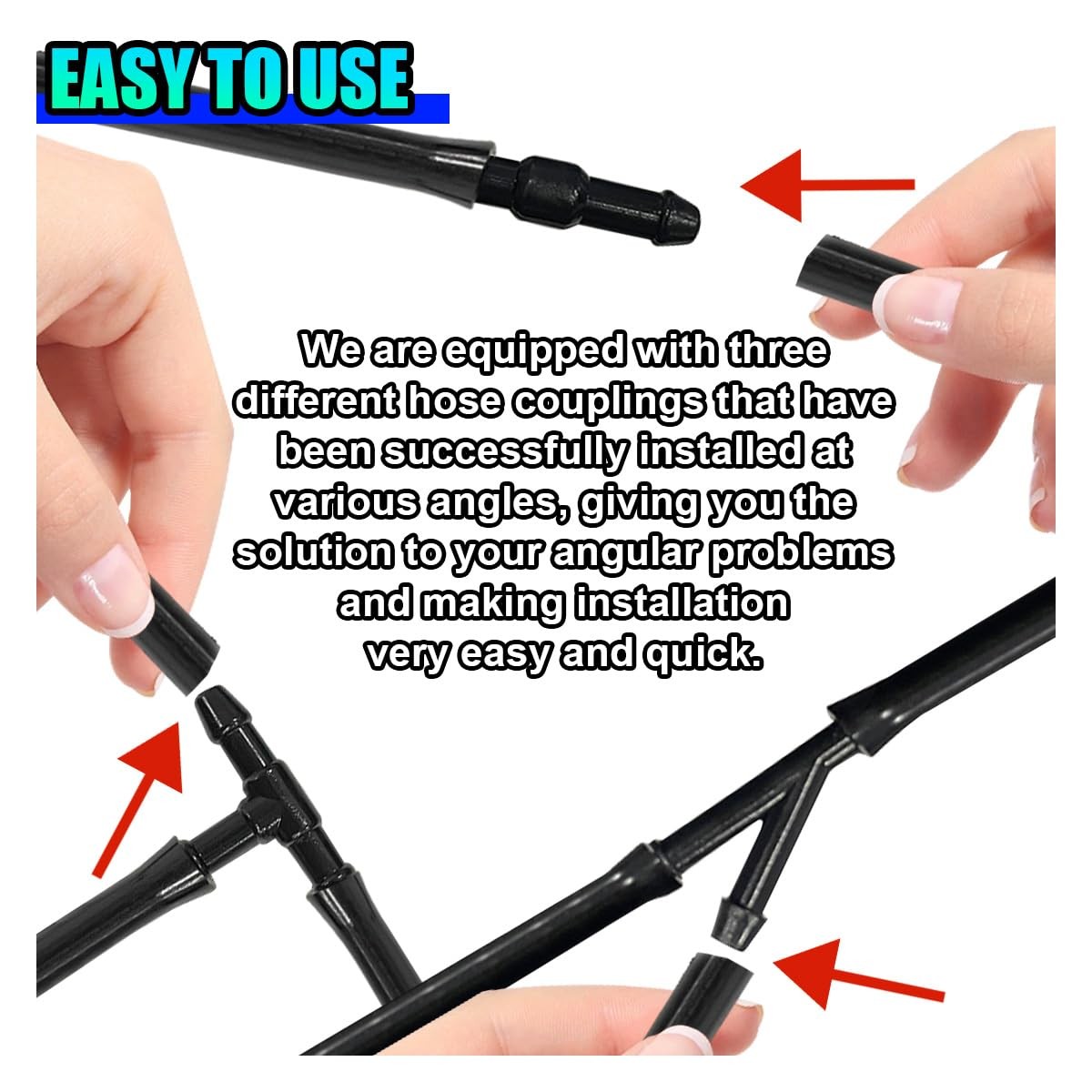 Windshield Washer Hose Kit, 4 Meter 157.48 x 0.17 inches, Black&White
