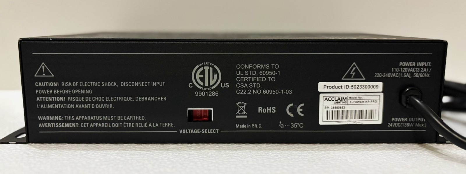 ACCLAIM X-POWER-HP-PRO Power Supply.