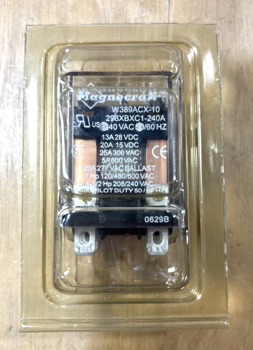 Magnecraft W389ACX-10 General Purpose Relay DPDT SQ BSE 240V 25A – READ