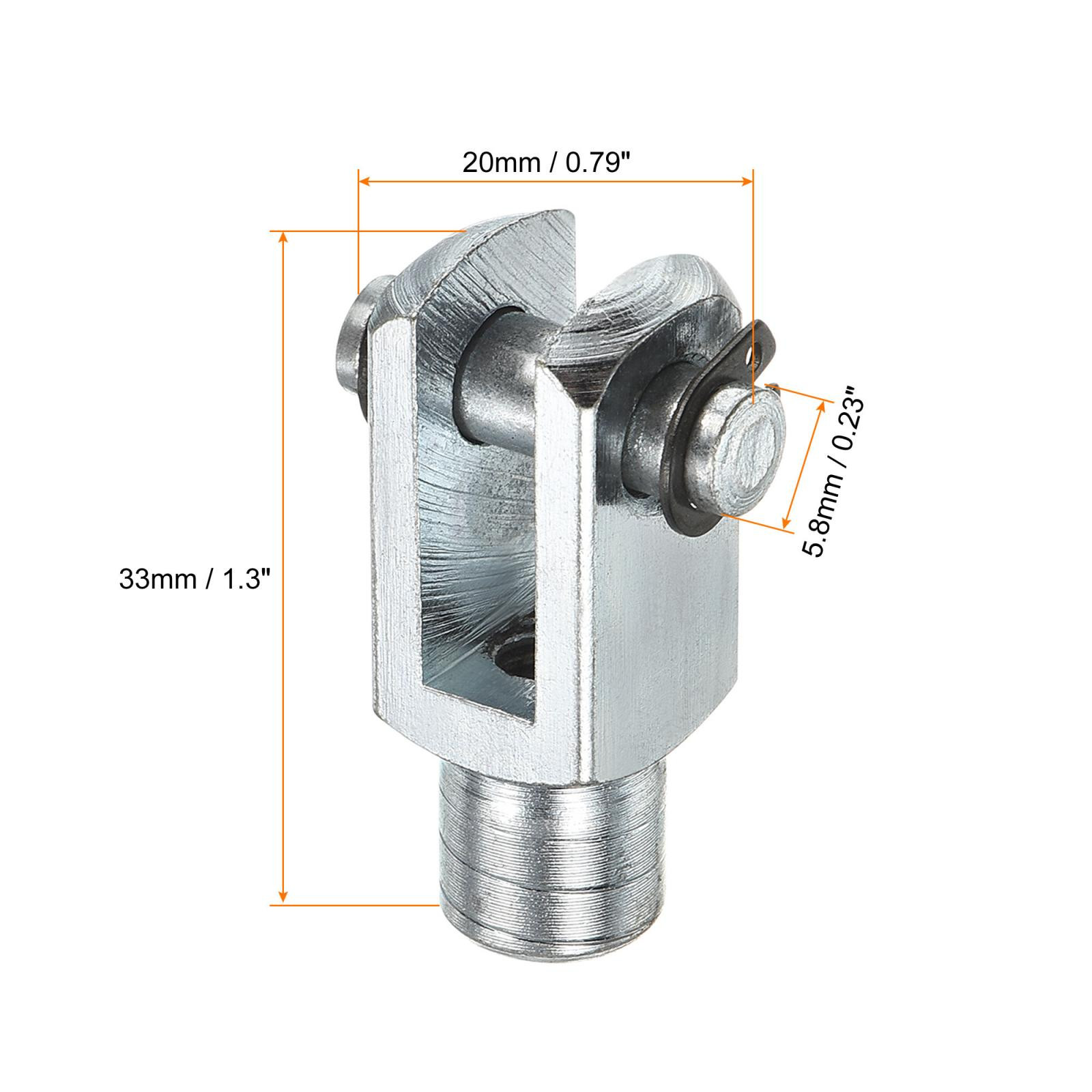 3Pcs M6x1 Air Cylinder Rod Clevis End Female Thread Y Connector Silver