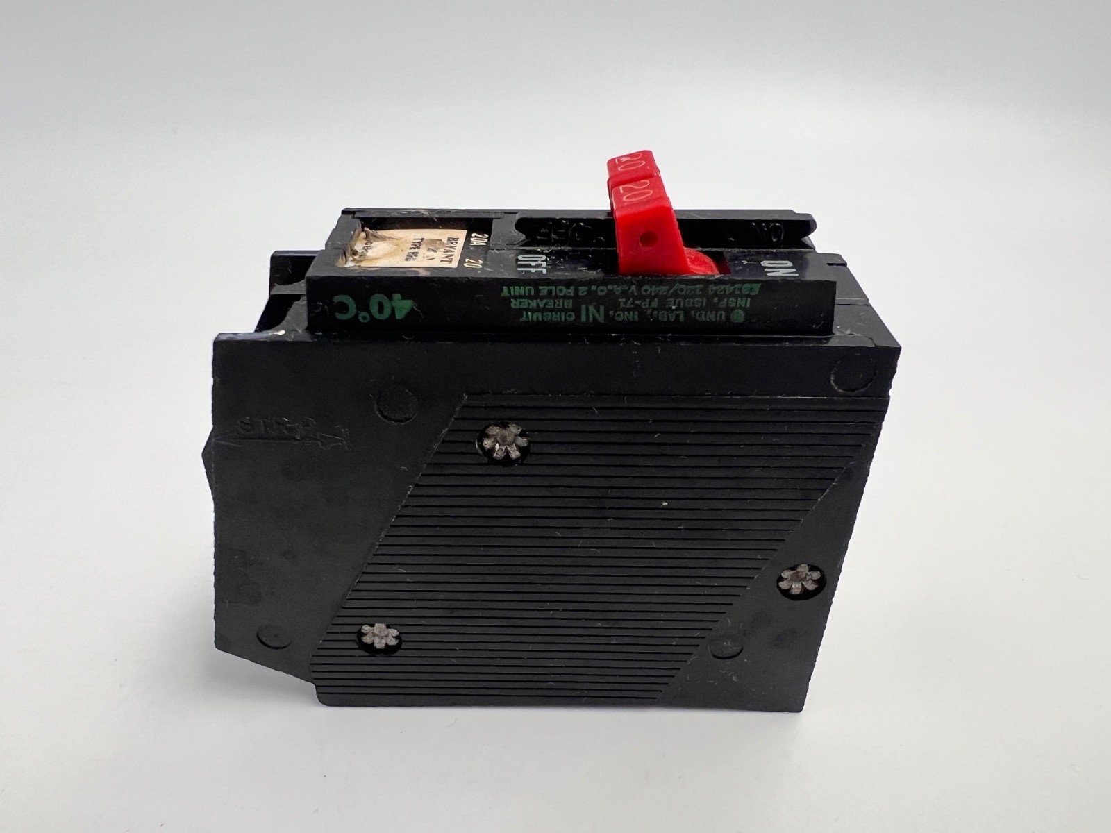Bryant BR 20-20 BR2020 20 Amp 1 Pole Circuit Breaker Type BRD 120VAC Plug In
