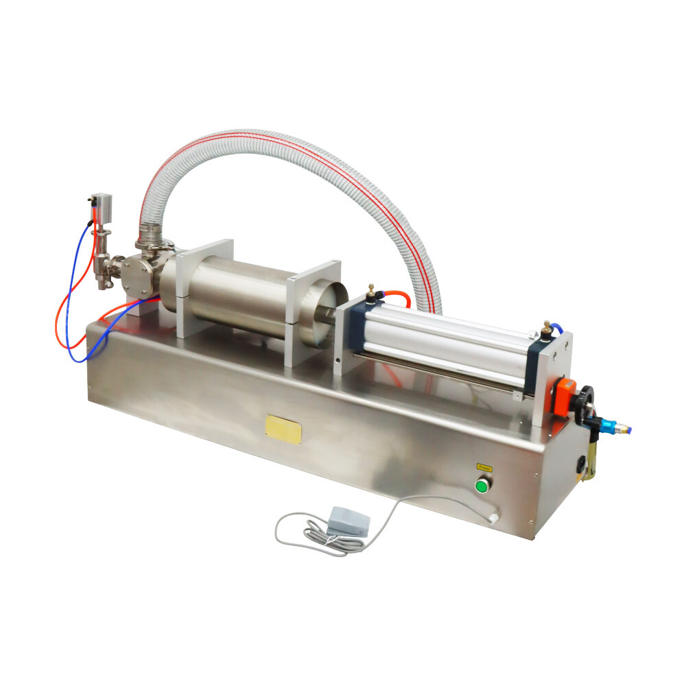 Pneumatic Liquid Paste Filling Machine 1000-5000ml with Hopper One Nozzle 110V