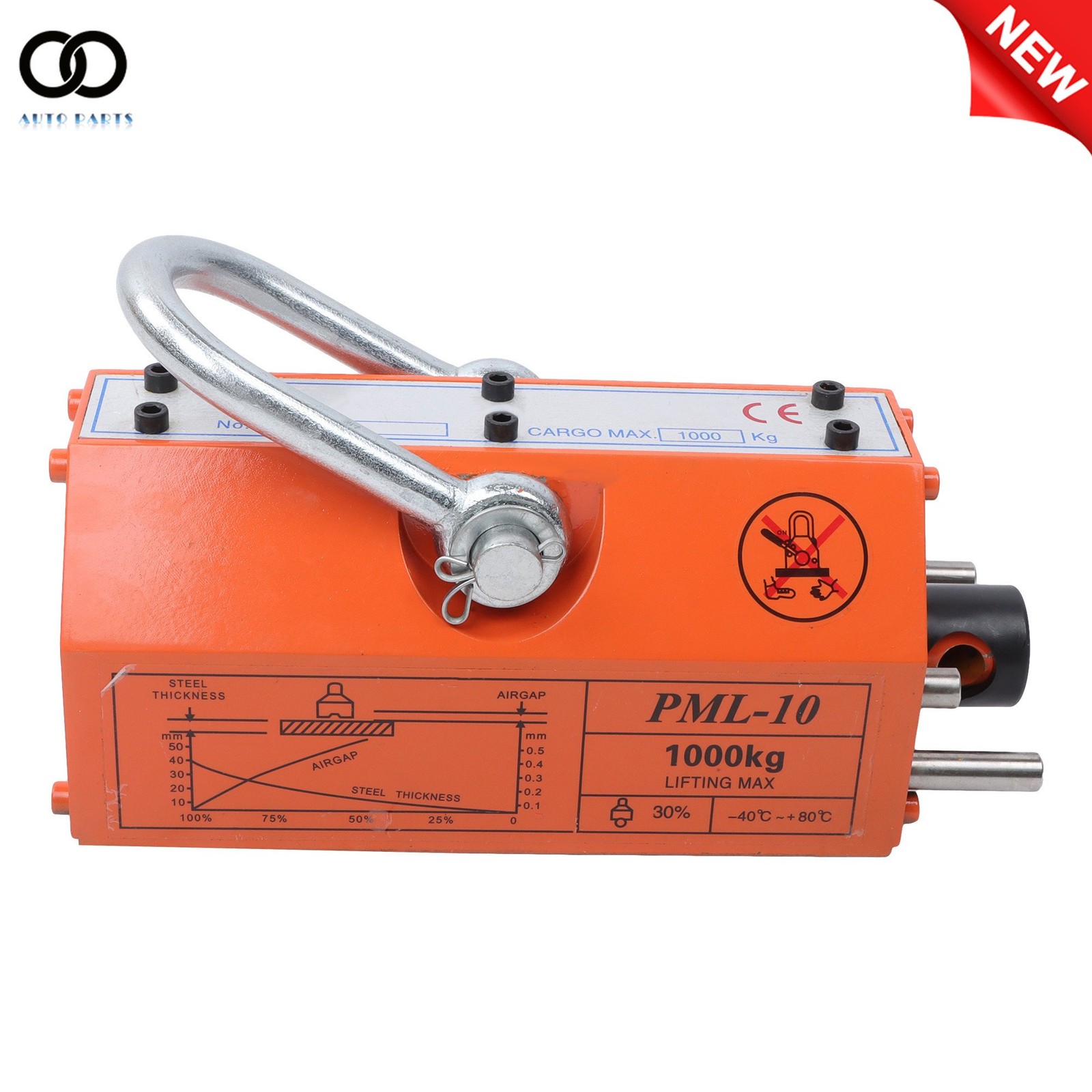 2200lbs 1000kg Steel Magnetic Lifter 2 Safety Factor, Heavy Duty Crane Hoist