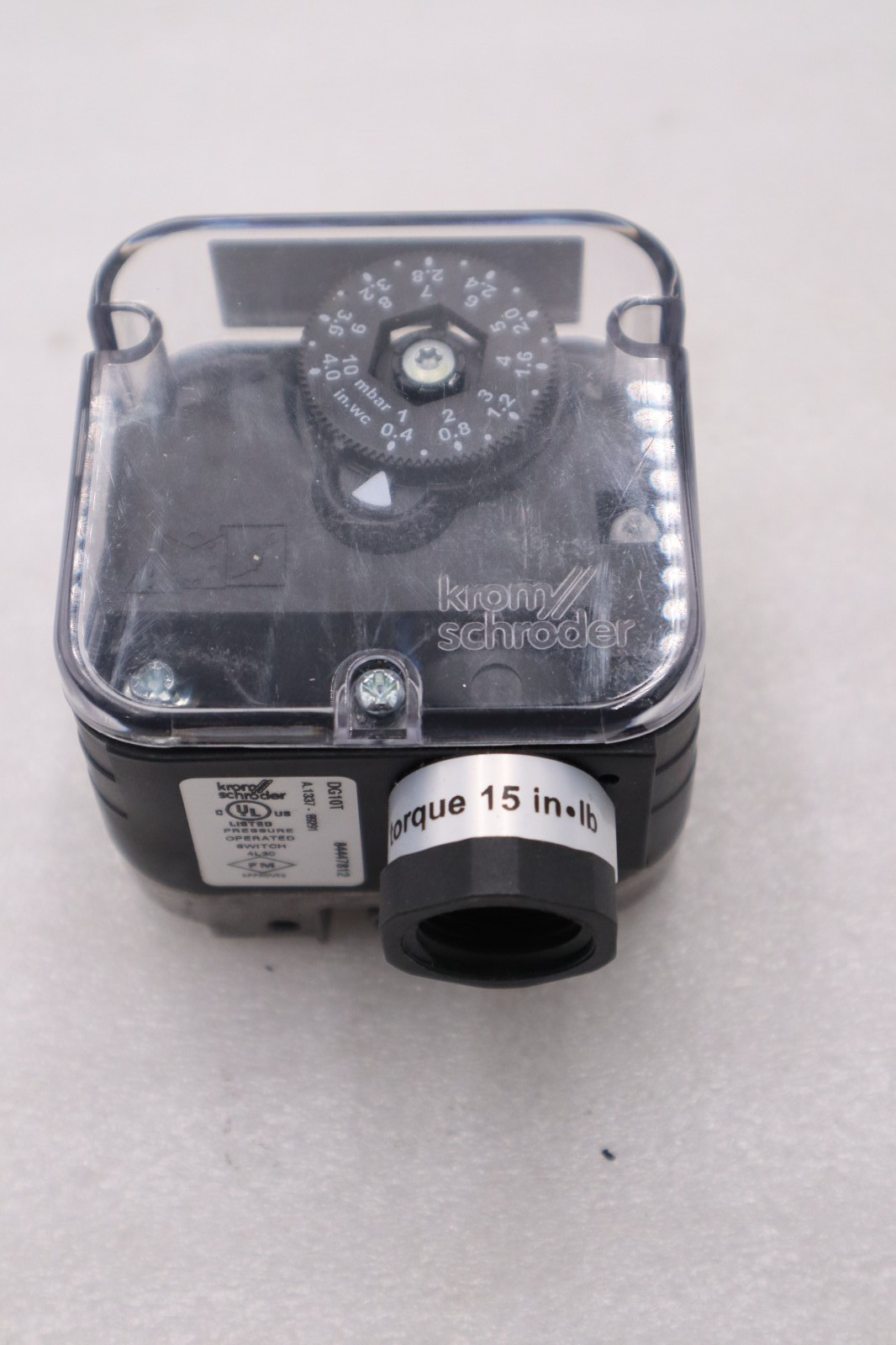 Krom Schroder DG10T Pressure Switch 0.4-4.0 IN WC 1.0-10 BAR STOCK H1147A