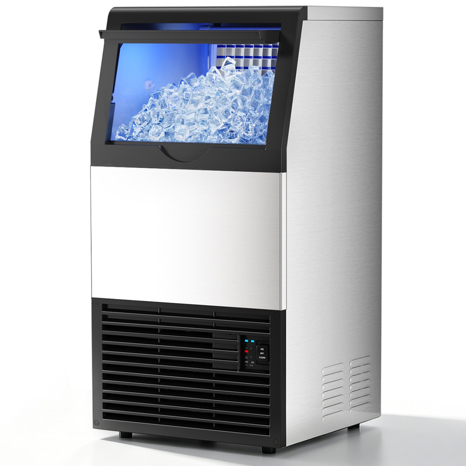 Commercial Ice Machine, ice production capacity 100 lbs, ice storage capacity 30