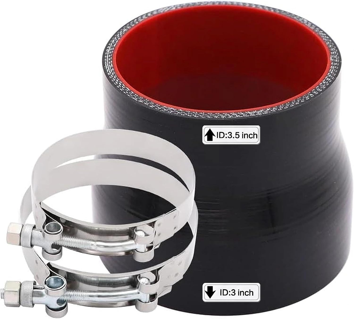 Straight ID 3 to 3.5 inch Reducer Coupler Hose 4 Layers of Polyester Reinforcem