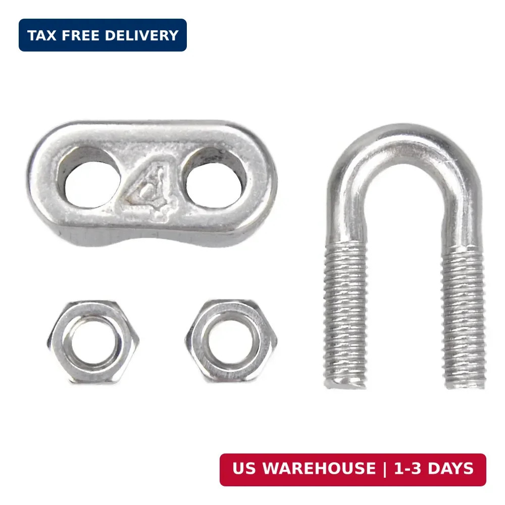 YAMASO 20PCS 5/32 Inches M4 Stainless Steel Wire Rope Cable Clip Clamp