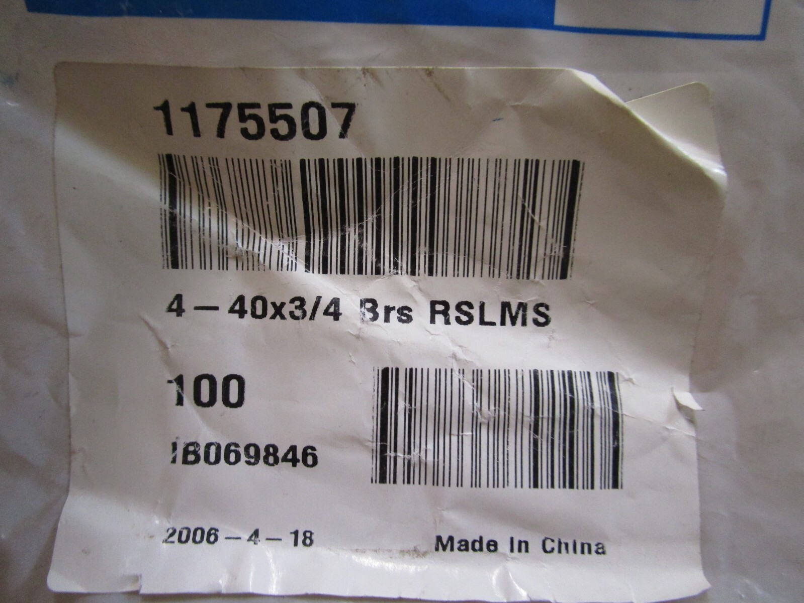 #4-40 x 3/4″ Slotted Drive Round Head Brass Machine Screw QTY 100