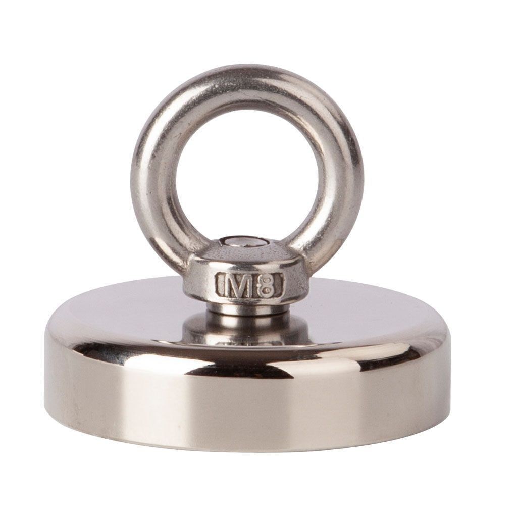 600LBS Pull Force Fishing Magnet Strong Neodymium Treasure Hunt Heavy Duty 2.4in