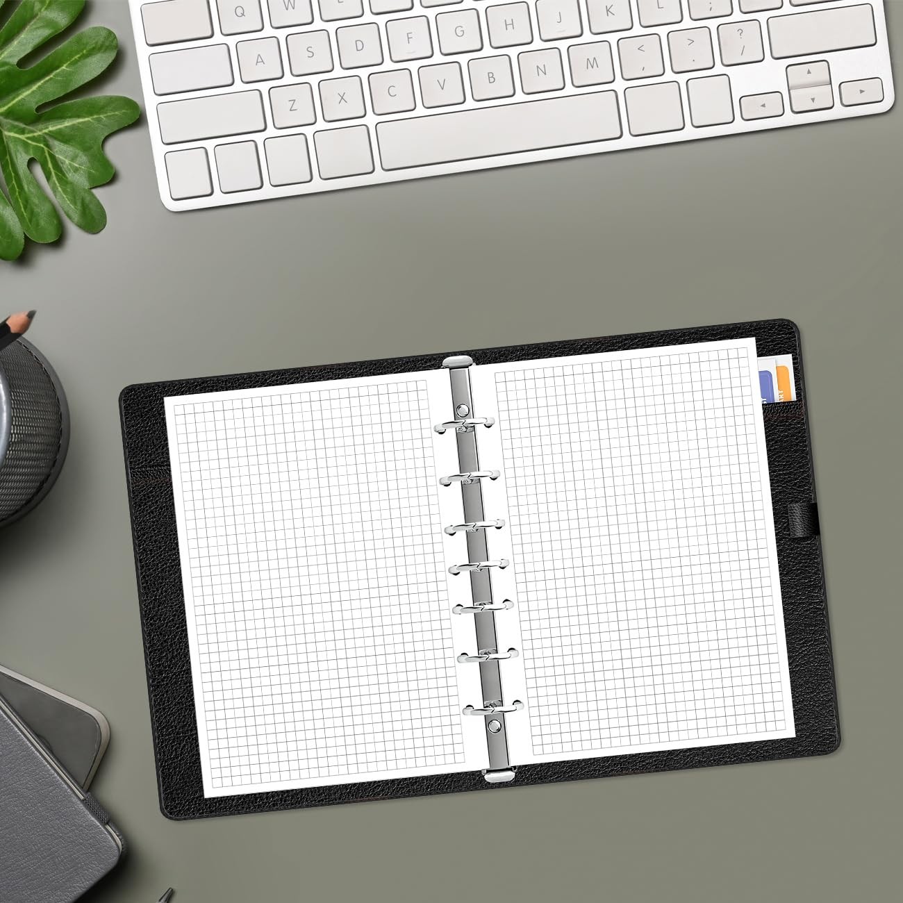 A5 Grid Refill Paper 7Hole Graph 100Sheets/200Pages 100gsm 5.8×8.3 Inch