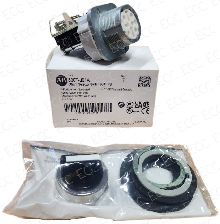New Allen-Bradley 800T-J91A * Selector Switch, 3 Position, Non-Illuminated