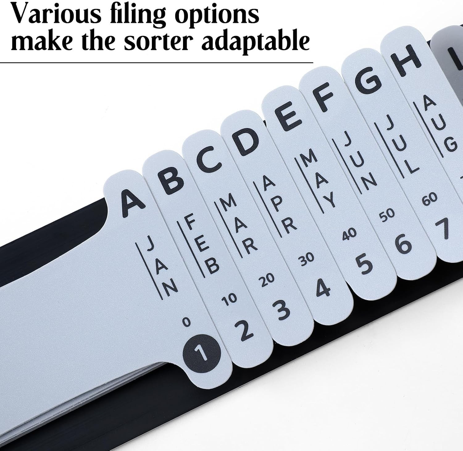 PerKoop Plastic Document Sorter Alphabetical File Organizer Compact Upright Spac
