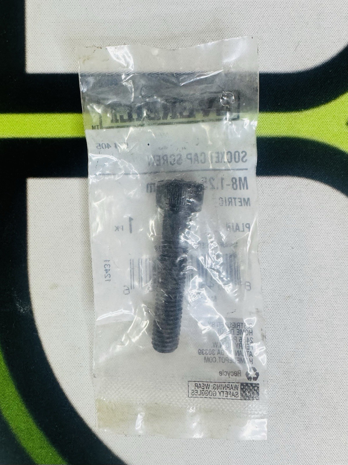 Everbilt M8 Socket Head Cap Screw, 12.9 Alloy Steel w/ Black Oxide 1.25 x 40mm
