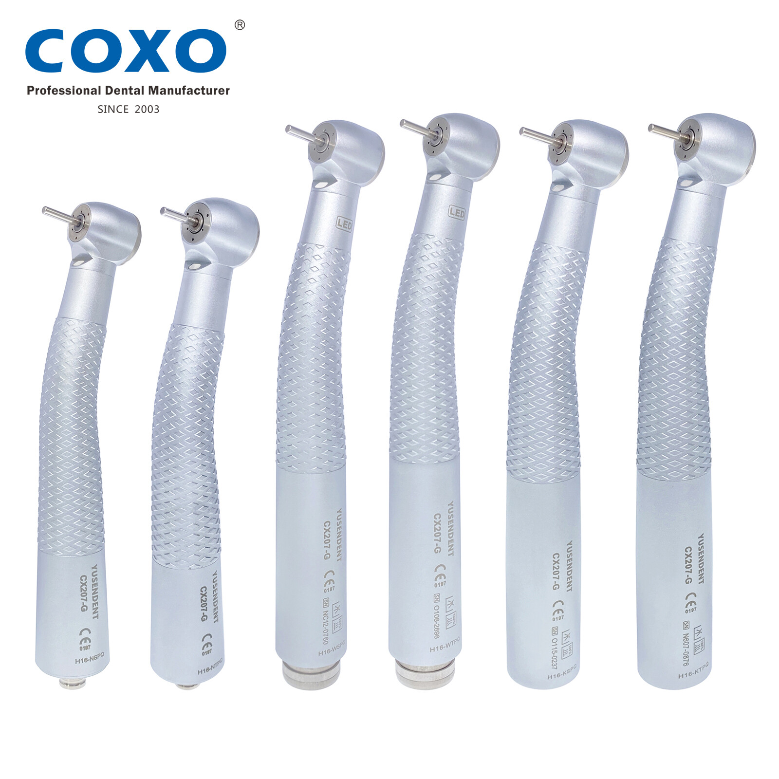 COXO YUSENDENT CX207-G H16 Dental Fiber Optic LED High Speed Handpiece Turbine