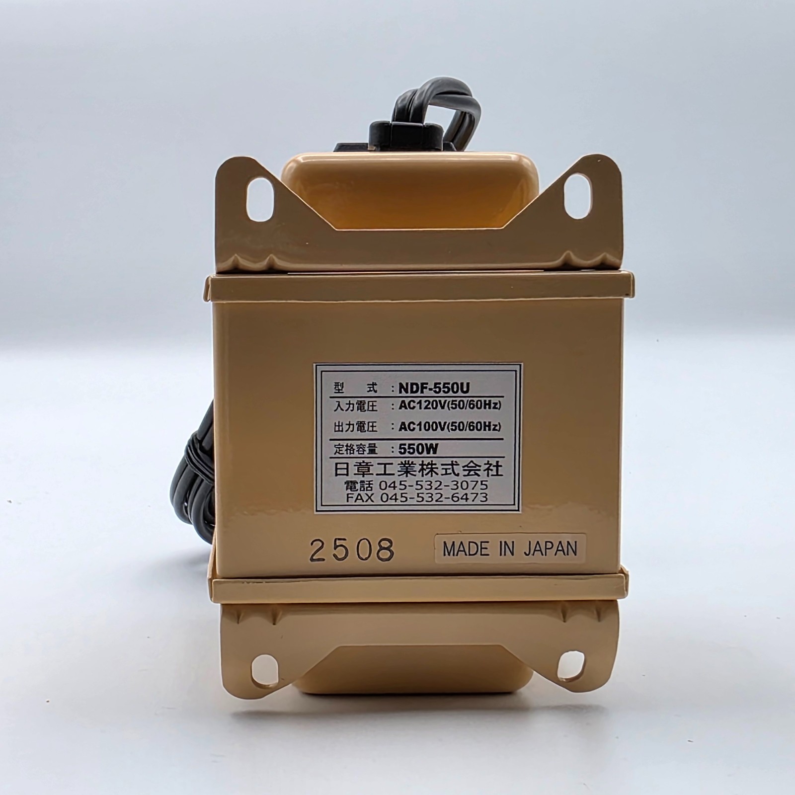 Nissyo NDF-550U Step Down Transformer 110V-130V 550W New From Japan 60018