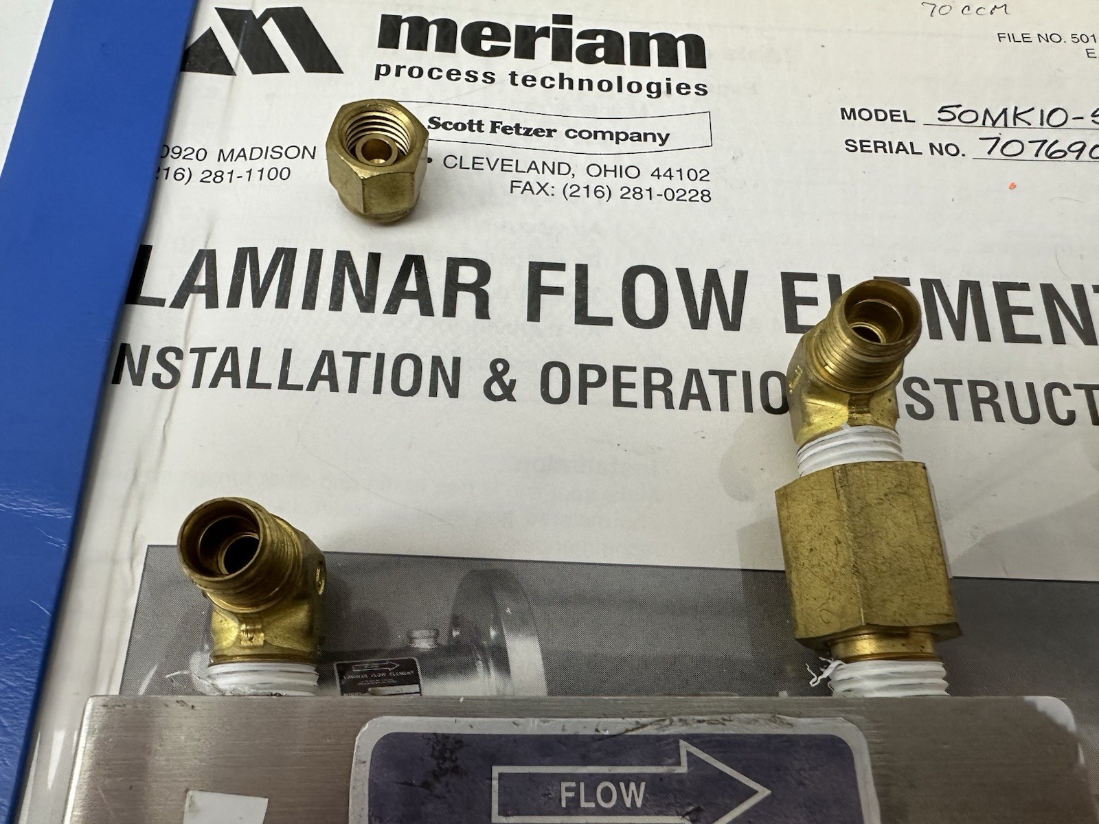 Meriam 50MK10-5 Laminar flow Element LFE