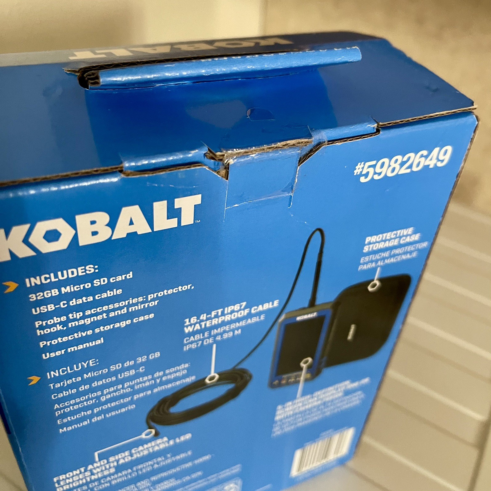 Kobalt 5″ Compact Inspection Camera w/ Color Screen New Open Box