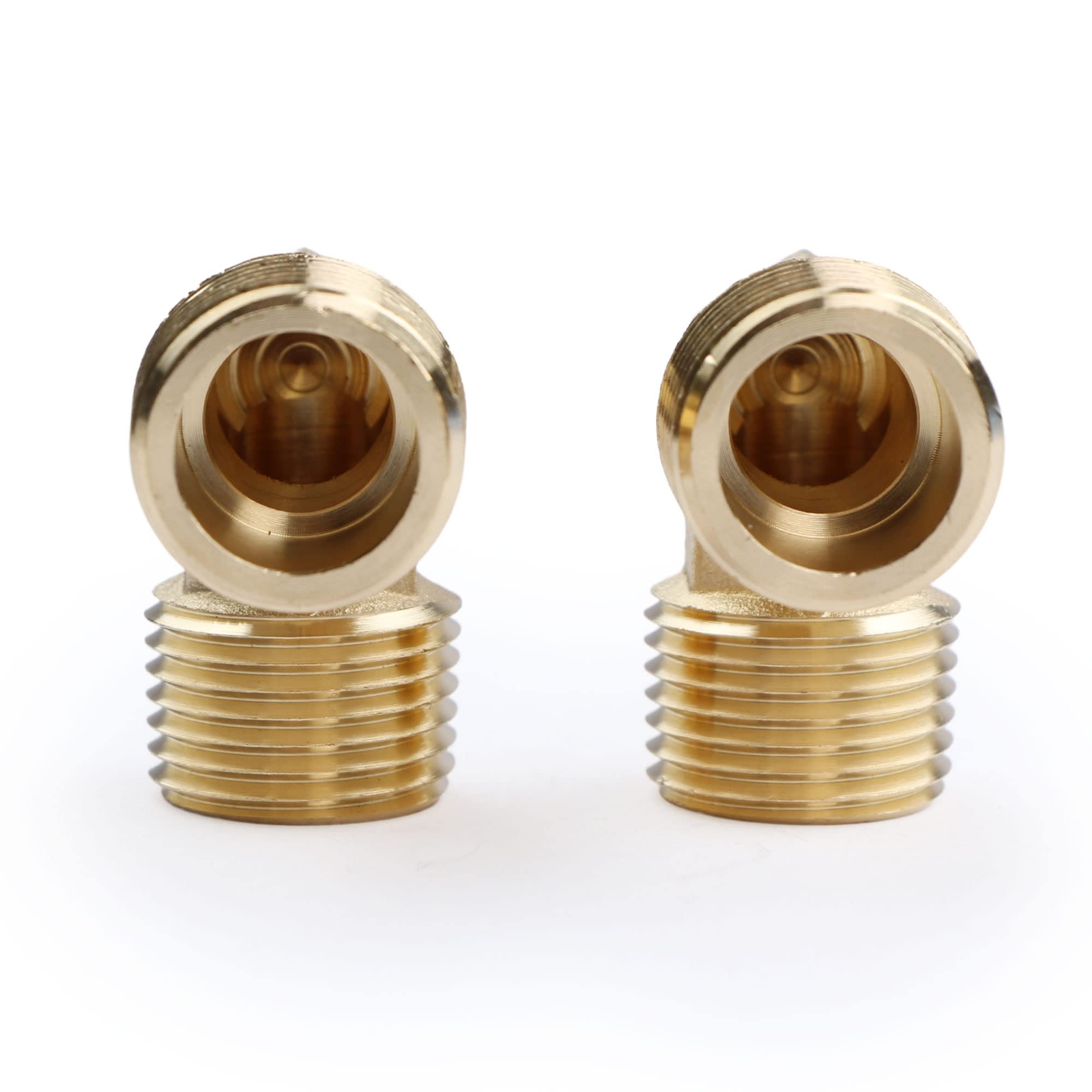 U.S. Solid 90 Degree Elbow Brass Fitting NPT 1/2″ Male x 1/2″ Male, 2pcs