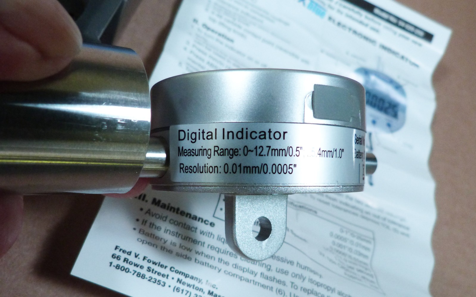 Fowler 54-520-250 Ind-X Blue Digital Indicator with 1.0″/25mm Measuring Range