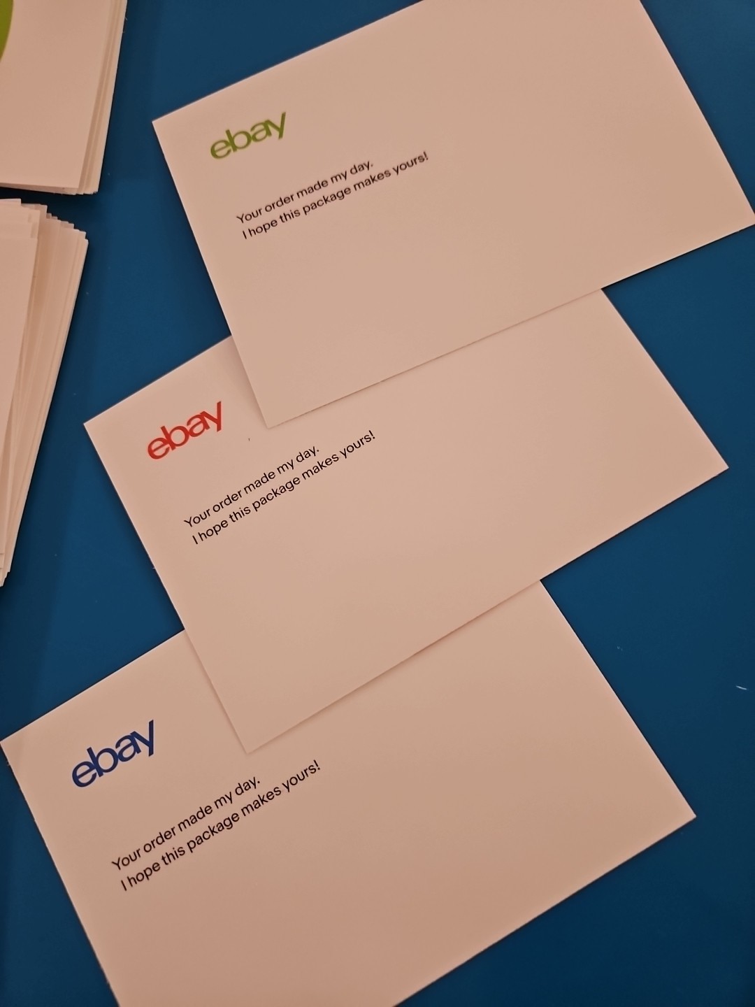 eBay Thank You Cards – Red, Yellow, Green DISCONTINUED 2023 Qty; 100